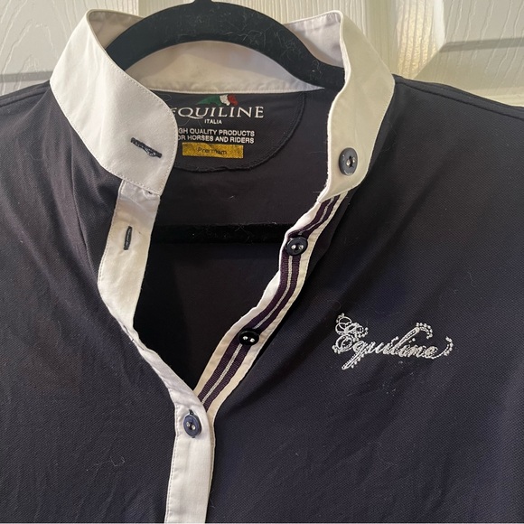 Equiline Show Shirt Navy Blue - Picture 2 of 4